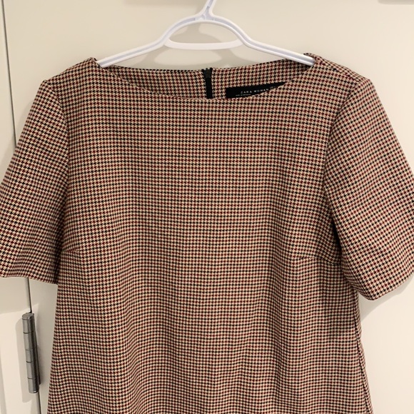 Zara shift dress houndstooth print size small - Picture 2 of 4